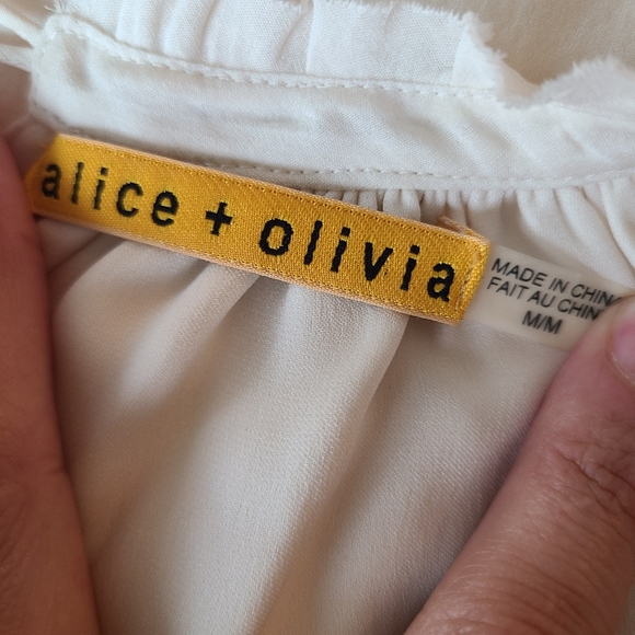 Alice+Olivia Cream Halter Mini Cocktail Dress Med - Picture 13 of 14
